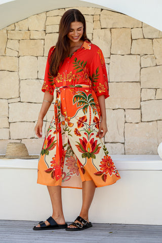 Tropicana Mini Dress - Fire Flower - PREORDER