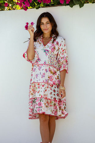 Tropicana Midi Shirt Dress - Fire Floral - PREORDER