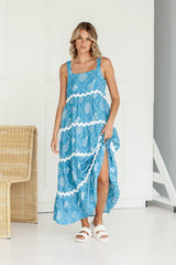 Coastal Ric Rac Maxi Dress - Teal