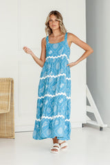 Coastal Ric Rac Maxi Dress - Teal