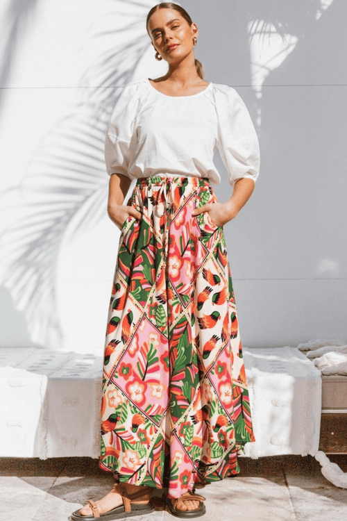 Calista Hi-Lo Maxi Skirt - Rosella