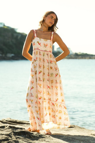 Hailee Ric Rac Sun Dress - White - PREORDER