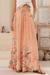 Eloise Wide Leg Pants - Apricot