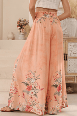 Eloise Wide Leg Pants - Apricot