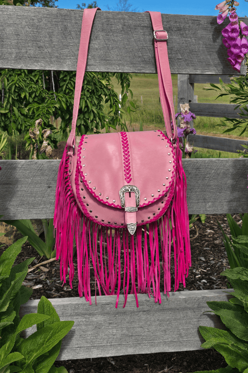 Esmeralda Cross Body Bag - Baby Pink/Fuchsia