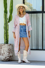 Paradise Kimono - Pink Seashell Floral