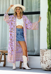 Willow Kimono - Purple Petals