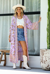 Willow Kimono - Purple Petals