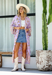 Willow Kimono - Purple Petals