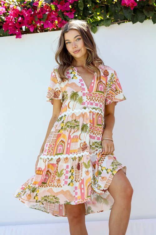 Moroccan Door Ric Rac Mini Dress