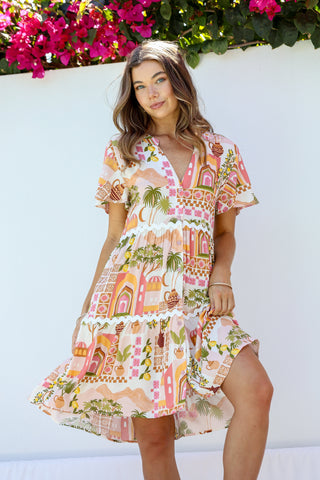 Tropicana Midi Shirt Dress - Fire Floral - PREORDER