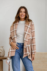 Hannah Collared Coat - Checkered