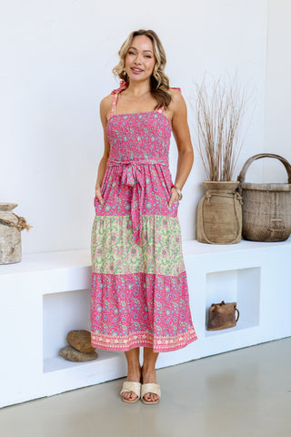 Jade Boho Midi Dress