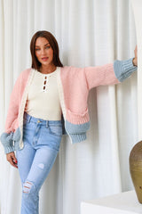 Minnesota Chunky Knit Cardigan - Lollipop