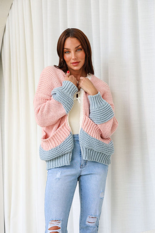 Minnesota Chunky Knit Cardigan - Lollipop