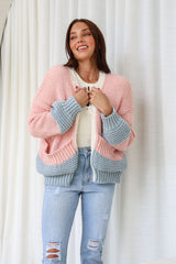 Minnesota Chunky Knit Cardigan - Lollipop