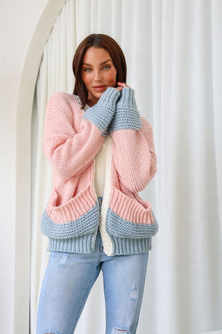 Minnesota Chunky Knit Cardigan - Melon