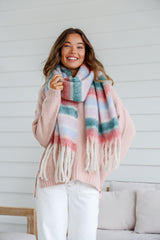 Rosa Fluffy Scarf - Striped