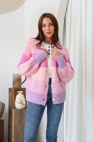 Minnesota Chunky Knit Cardigan - Melon