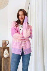 Sadie Striped Cardigan - Pink