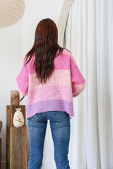 Sadie Striped Cardigan - Pink