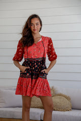 Morocco Mini Dress - Poppy Black