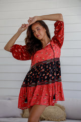 Morocco Mini Dress - Poppy Black