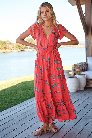 Sabrina Maxi Dress - Grenache