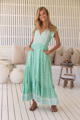 Carmen Maxi Dress - Seafoam