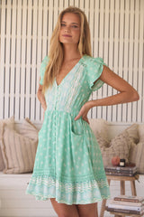 Carmen Mini Dress - Seafoam