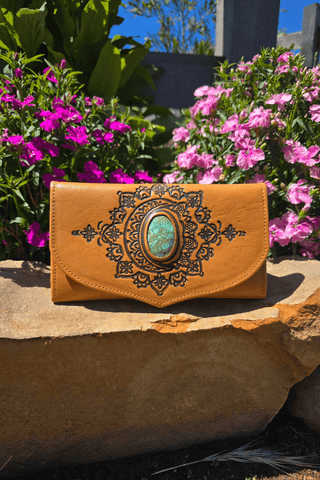 Night Sky Moon Wallet - Light Tan