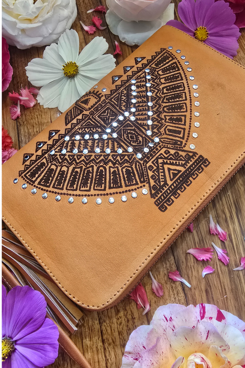 Spirited Eagle Leather Wallet - Tan